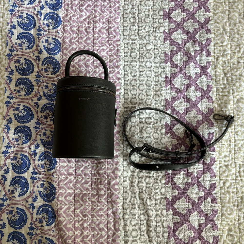 Matt & Nat Black Mini Bag with Strap
